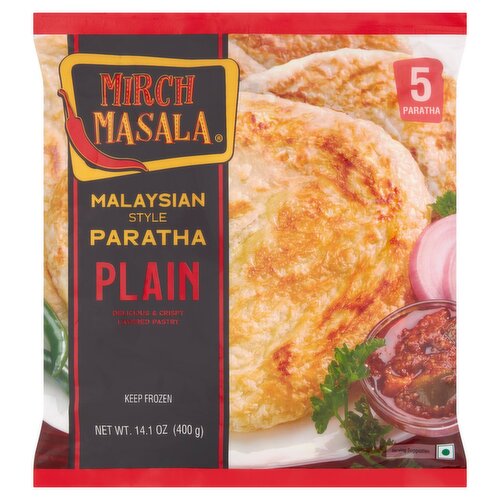 Mirch Masala Malaysian Style Plain Paratha, 5 count, 14.1 oz