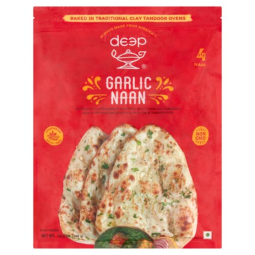 Deep Garlic Naan, 4 count, 10.6 oz