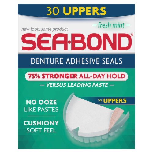 Sea-Bond Fresh Mint Denture Adhesive Seals, 30 count