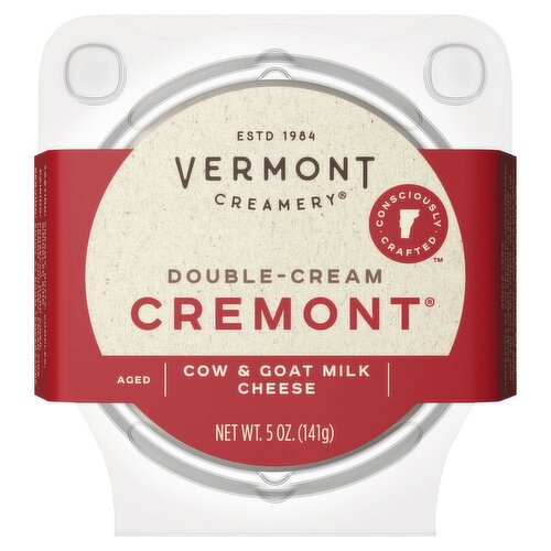 Vermont Creamery Double-Cream Cremont Aged Cow & Goat Milk Cheese, 5 oz