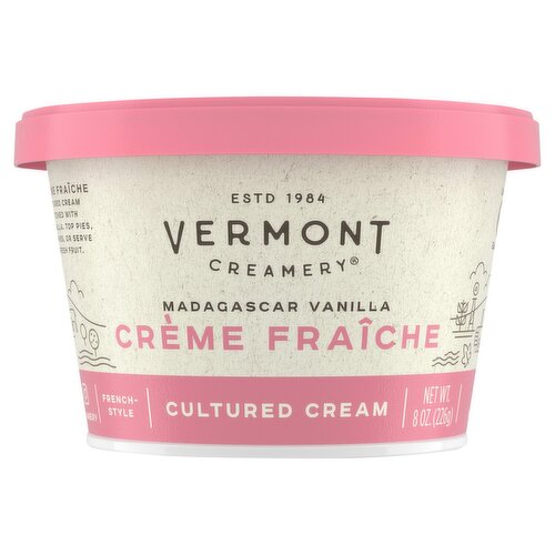 Vermont Creamery Crème Fraîche Madagascar Vanilla French-Style Cultured Cream, 8 oz