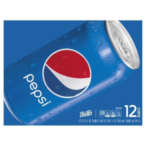 Pepsi Soda, 12 fl oz, 12 count