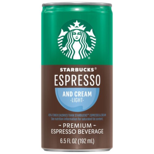 Starbucks Espresso Premium Espresso Beverage Espresso And Cream Light 6.5 Fl Oz