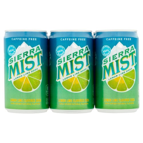 Sierra Mist Lemon Lime Flavored Soda, 7.5 fl oz, 6 count