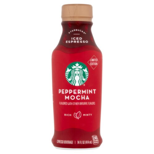 Starbucks Peppermint Mocha Iced Espresso Beverage Limited Edition, 14 fl oz