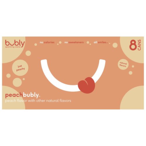 Bubly Sparkling Water Peach 12 Fl Oz 8 Count Cans