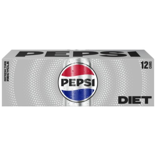 Pepsi Diet Soda Cola 12 Fl Oz, 12 Count