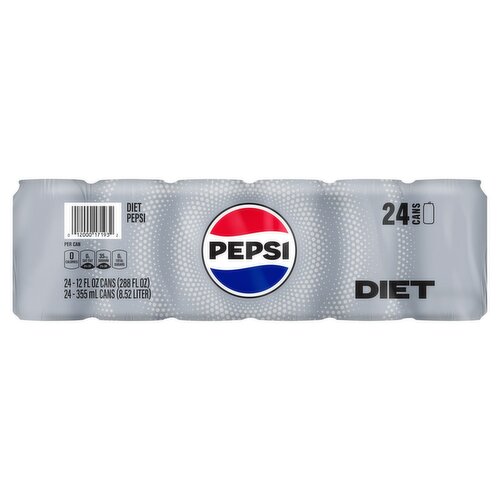 Pepsi Diet Soda, 12 fl oz, 24 count