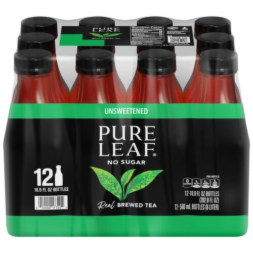 Pure Leaf Real Brewed Tea Unsweetened 16.9 Fl Oz, 12 Ct