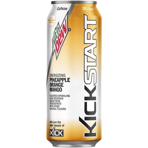 Mountain Dew Kickstart Pineapple Orange Mango Soda, 16 fl oz