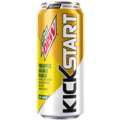Mtn Dew Kickstart Juice Drink Energizing Pineapple Orange Mango 16 Fl Oz