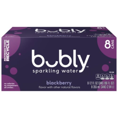 Bubly Sparkling Water Blackberry 12 Fl Oz, 8 Count