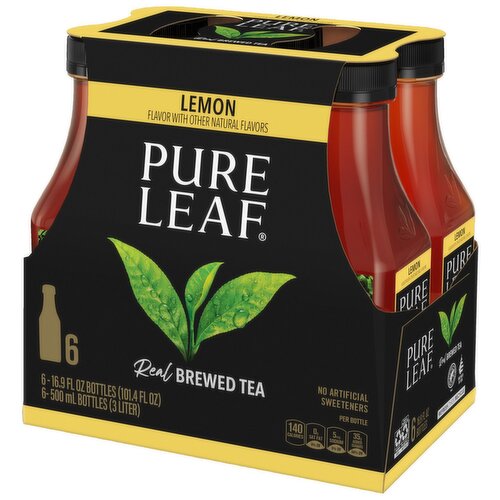 Pure Leaf Real Brewed Tea Lemon 16.9 Fl Oz, 6 Count