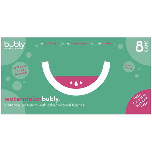 Bubly Watermelon Sparkling Water - 8 Pack Cans, 96 fl oz