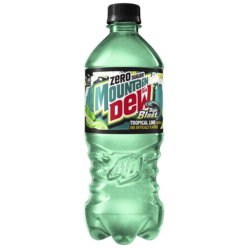 Mtn Dew Baja Blast Zero Sugar DEW Natural & Artificial Tropical Lime Flavor 20 Fl Oz