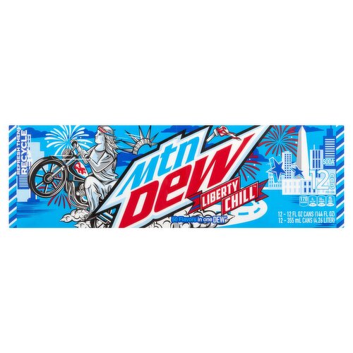 Mtn Dew Liberty Chill Soda, 12 fl oz , 12 count