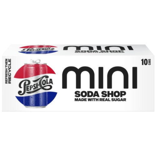 Pepsi Soda Shop Real Sugar Cola 7.5 Fl Oz, 10 Count