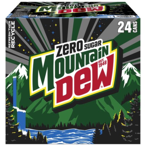 Mtn Dew Zero Sugar DEW Soda Citrus 12 Fl Oz 24 Count