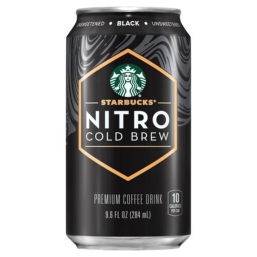 Starbucks Nitro Cold Brew Unsweetened Black Premium Coffee Drink, 9.6 fl oz