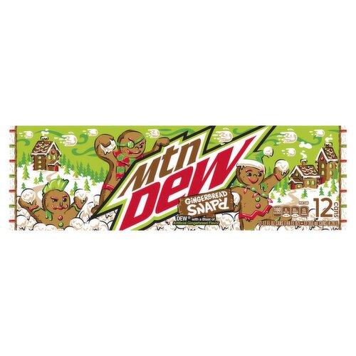 Mtn Dew Gingerbread Snap'd Soda, 12 fl oz, 12 count