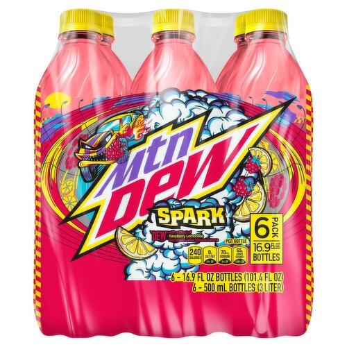 Mtn Dew Spark Raspberry Lemonade Soda, 16.9 fl oz