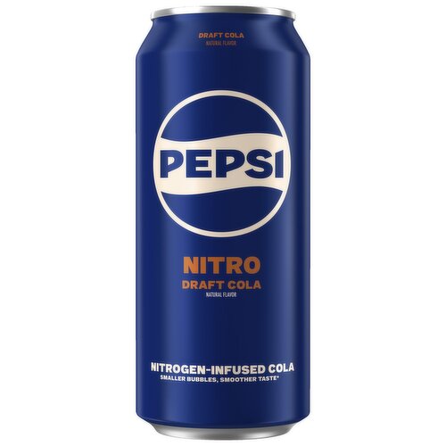 Pepsi Nitro Nitrogen Infused Cola Draft Cola Natural Flavor 13.65 Fl Oz