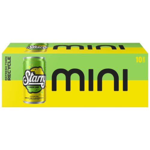 Starry Mini Soda Lemon Lime 7.5 Fl Oz, 10 Count