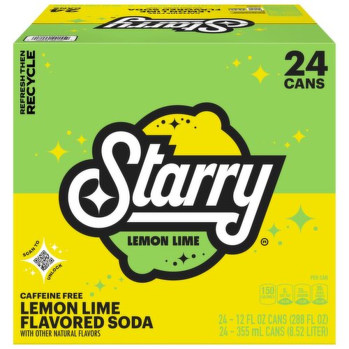 Starry Soda Lemon Lime 12 Fl Oz 24 Count