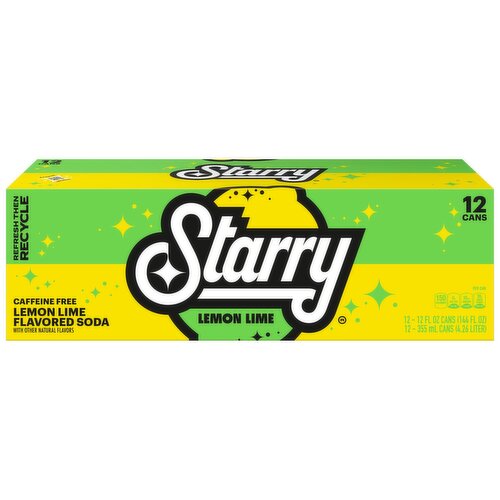 Starry Soda Lemon Lime 12 Fl Oz 12 Count