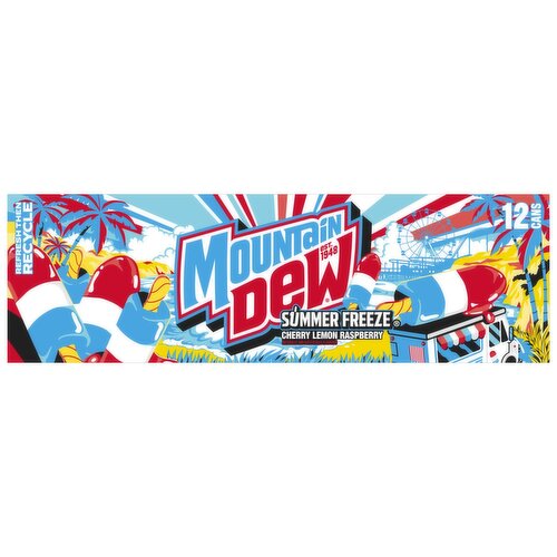 Mountain Dew Soda Summer Freeze 12 Fl Oz, 12 Count