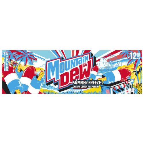 Mtn Dew Summer Freeze Soda, 12 fl oz, 12 count