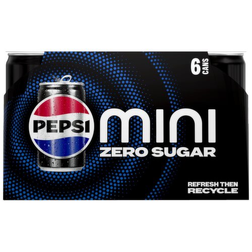 Pepsi Zero Sugar Mini Soda Cola 7.5 Fl Oz 6 Count