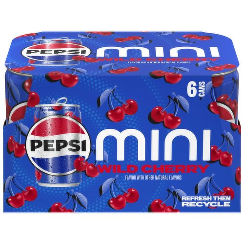 Pepsi Soda Wild Cherry 7.5 Fl Oz, 6 Count