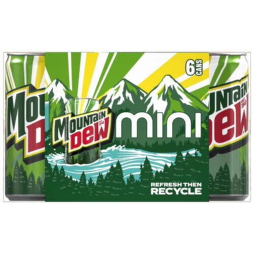 Mtn Dew Mini Soda, 7.5 fl oz, 6 count