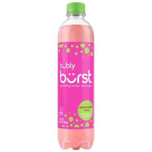 Bubly Burst Sparkling Water Beverage Watermelon Lime 16.9 Fl Oz