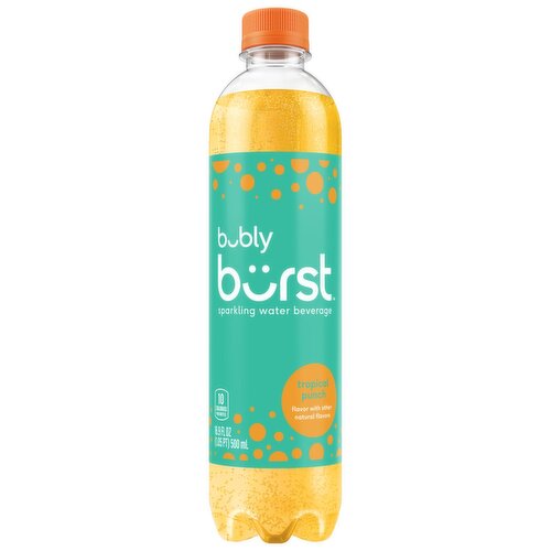 Bubly Burst Sparkling Water Beverage Tropical Punch 16.9 Fl Oz