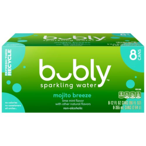 Bubly Sparkling Water Mojito Breeze 12 Fl Oz x 8 Count