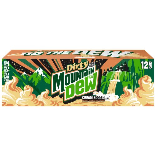 Mountain Dew Zero Sugar Dew Dirty Cream Soda 12 Fl Oz X 12