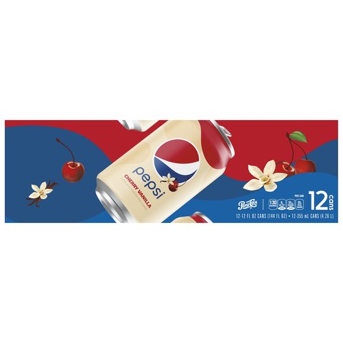 Pepsi Cherry Vanilla Soda - 12 Pack Cans, 144 fl oz