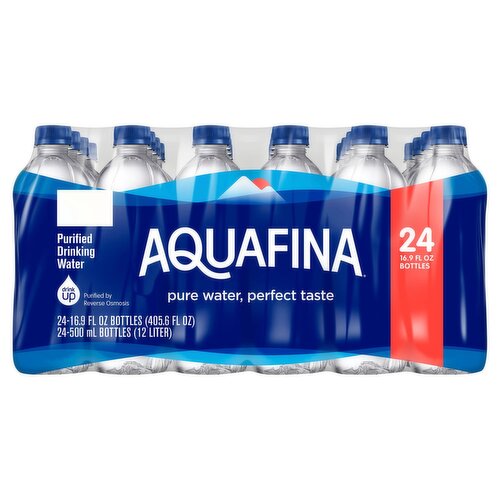 Aquafina Purified Drinking Water, 16.9 fl oz, 24 count