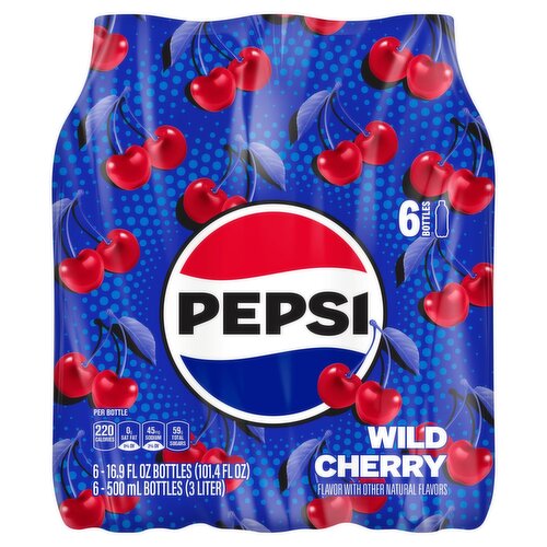 Pepsi Wild Cherry Cola, 16.9 fl oz, 6 count