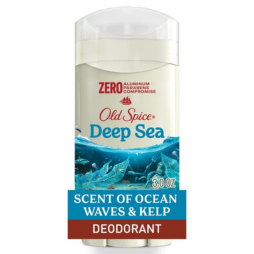 Old Spice Men's Deodorant Aluminum-Free Deep Sea with Ocean Elements, 24/7 Lasting Freshness, 3oz