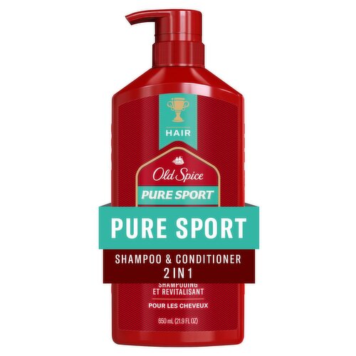 Old Spice Pure Sport 2in1 Shampoo and Conditioner for Men, Healthier, Fuller, More Moisturized Look