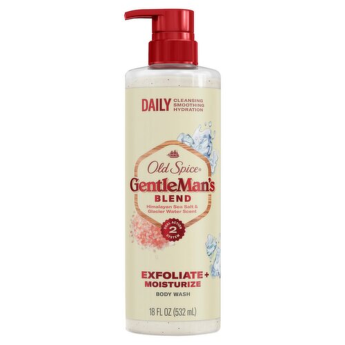 Old Spice GentleMan's Blend Exfoliate + Moisturize Body Wash, 18 fl oz