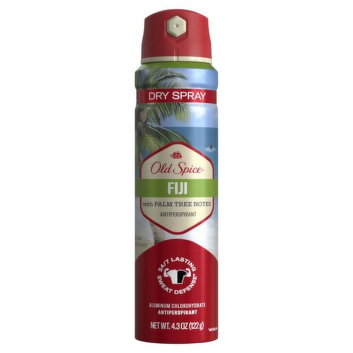 Old Spice Fiji with Palm Tree Notes Antiperspirant Dry Spray, Size XL, 4.3 oz