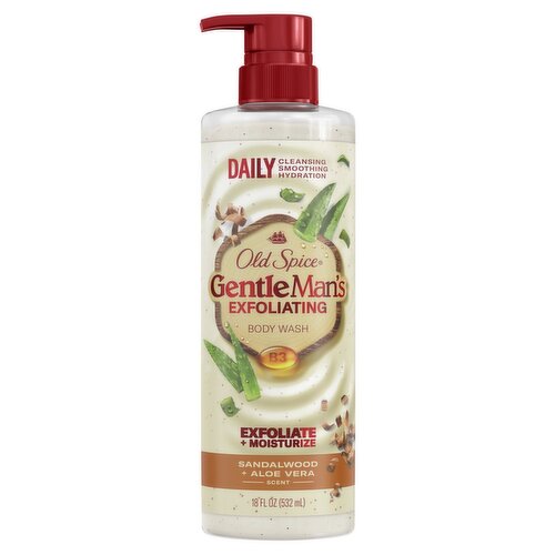 Old Spice Sandalwood & Aloe Vera Scent Gentleman's Exfoliating Body Wash, 18 fl oz