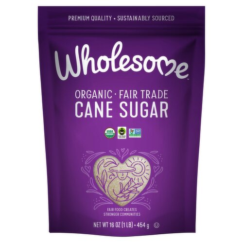 Wholesome Organic Fair Trade Cane Sugar, 16 oz