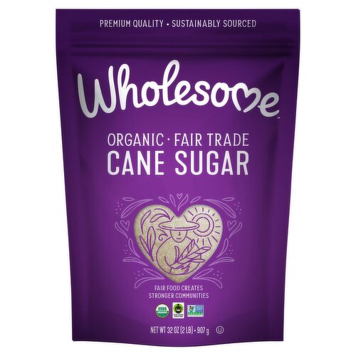 Wholesome Organic Fair Trade Cane Sugar, 32 oz