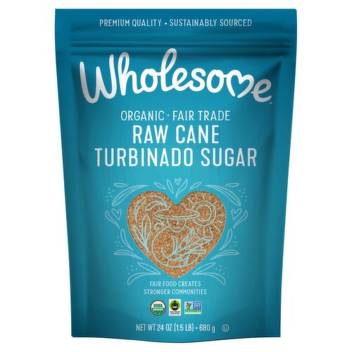 Wholesome Organic Fair Trade Raw Cane Turbinado Sugar, 24 oz