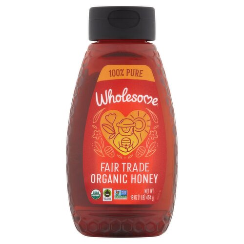 Wholesome 100% Pure Fair Trade Organic Honey, 16 oz